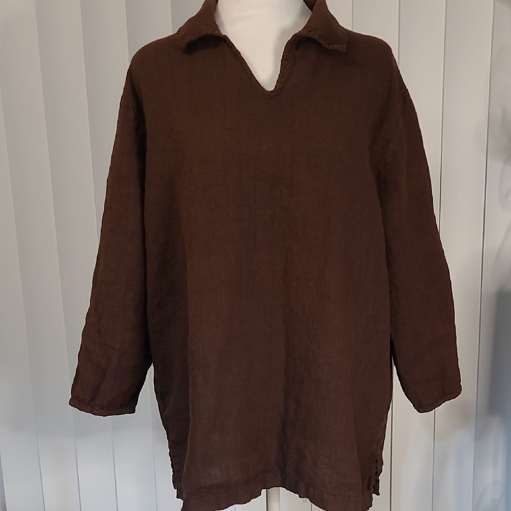Hot Cotton By Marc Ware Linen Top